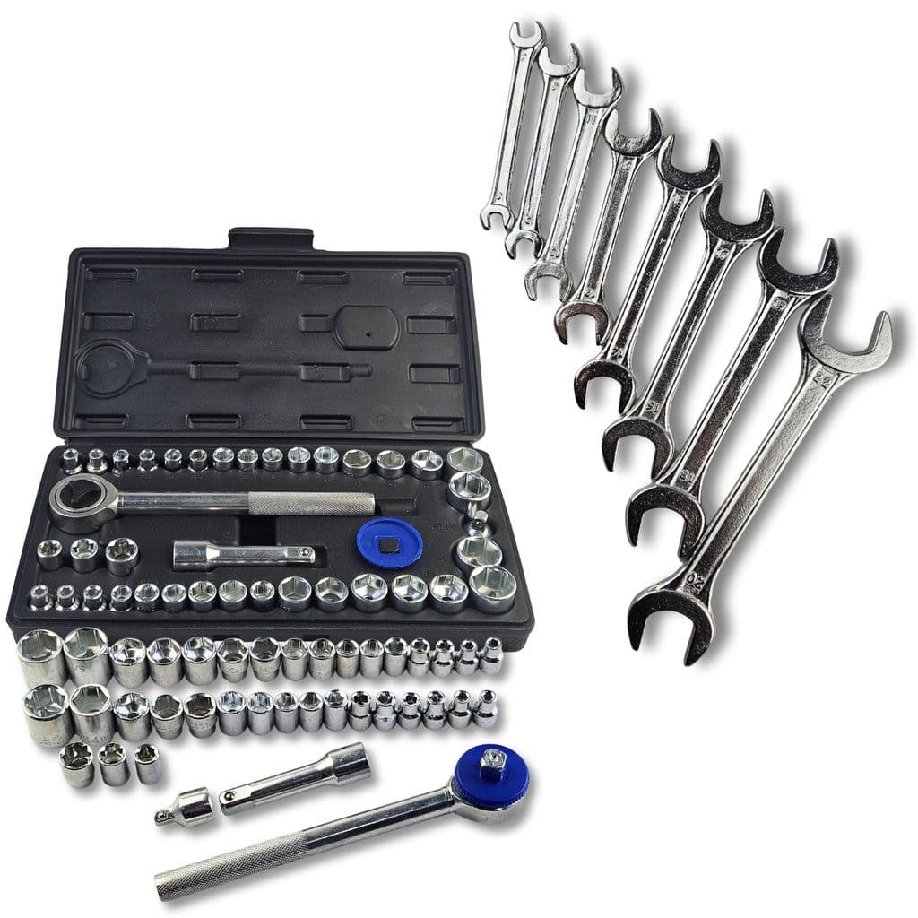 Kit Jogo Completo de Chave Catraca Soquete e Chaves Fixas