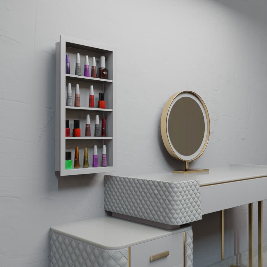Prateleira Porta Cosméticos, banheiro com prateleiras MDF, Multiuso