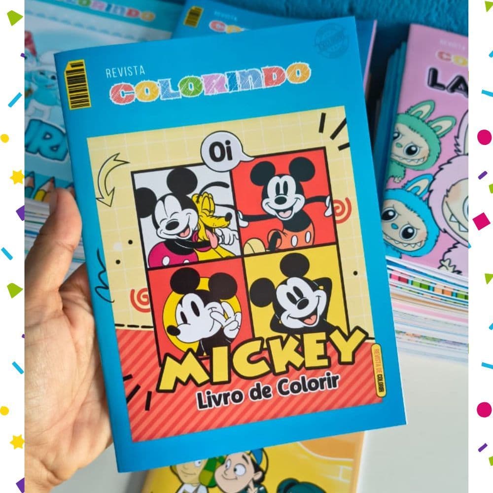 Kit Revistinha Livro de Colorir Infantil   Festa Lembrancinha Prenda PERSONALIZADO - DESENHO - MICKEY livrinho