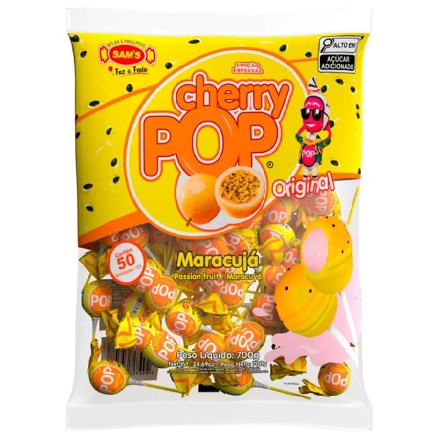 Pirulito Cherry Pop Maracujá c/ 50 un Sam's