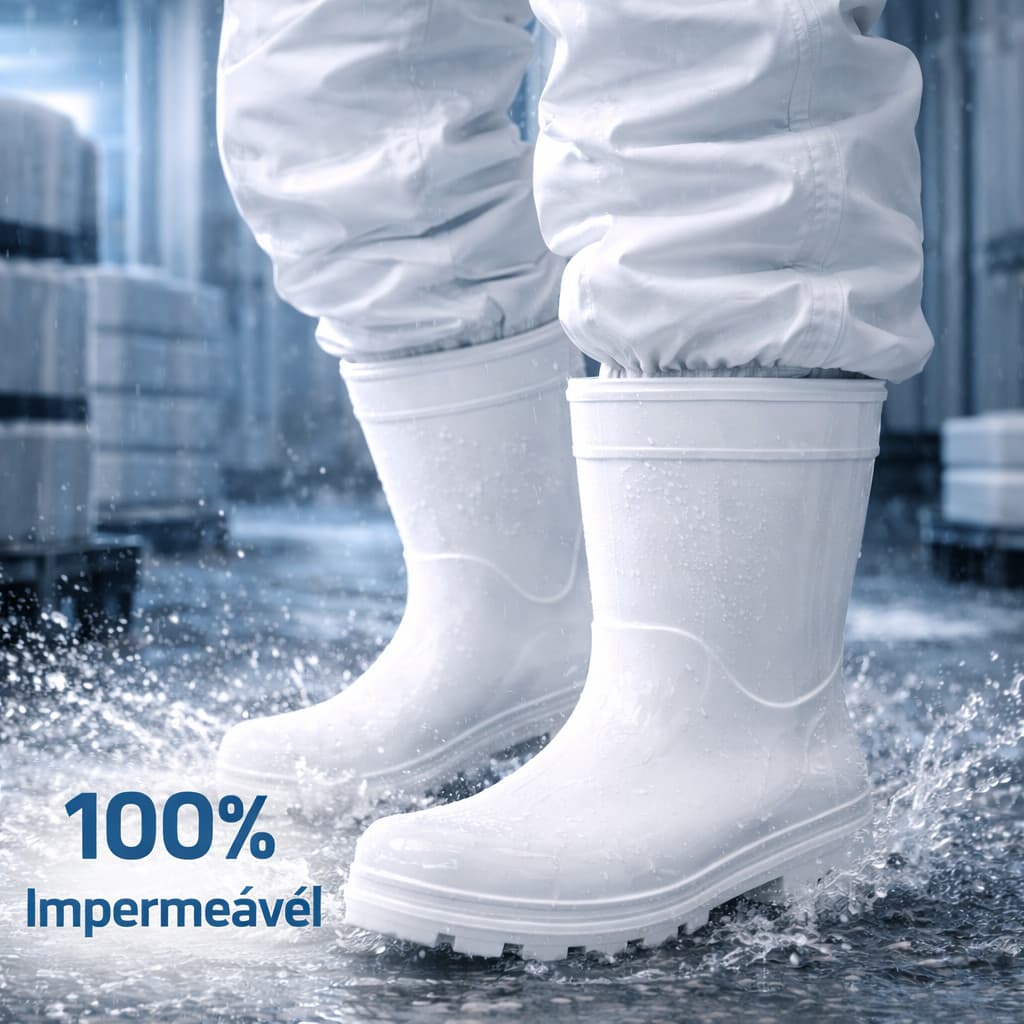 Bota Botina Galocha Impermeável Com CA Produto Original Para Açougueiro Roça Limpeza Hospital