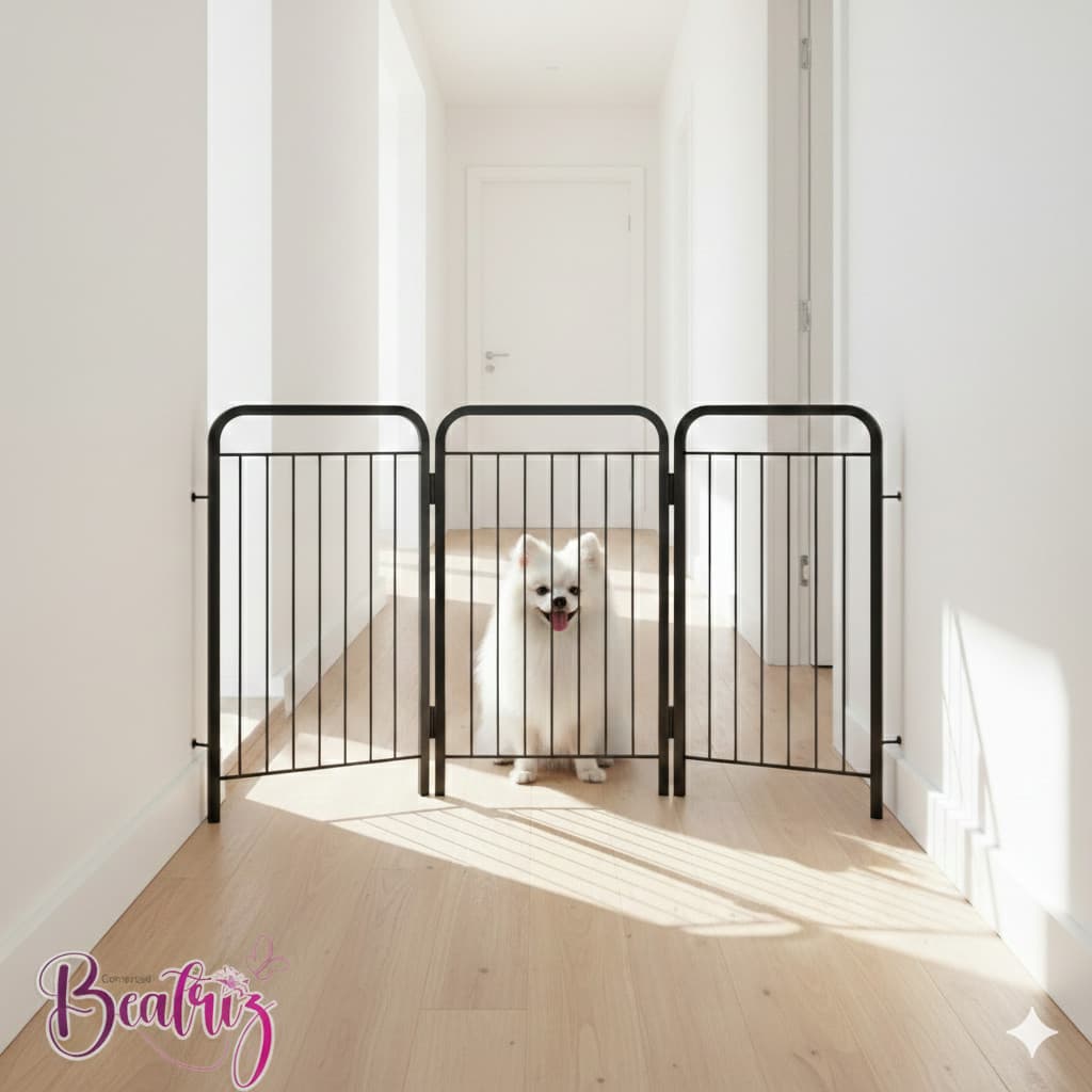 Cercado Portátil Pet AÇOMIX 51,5cm Altura 105cm Largura Grade Proteção para Cães com Kit Instalação