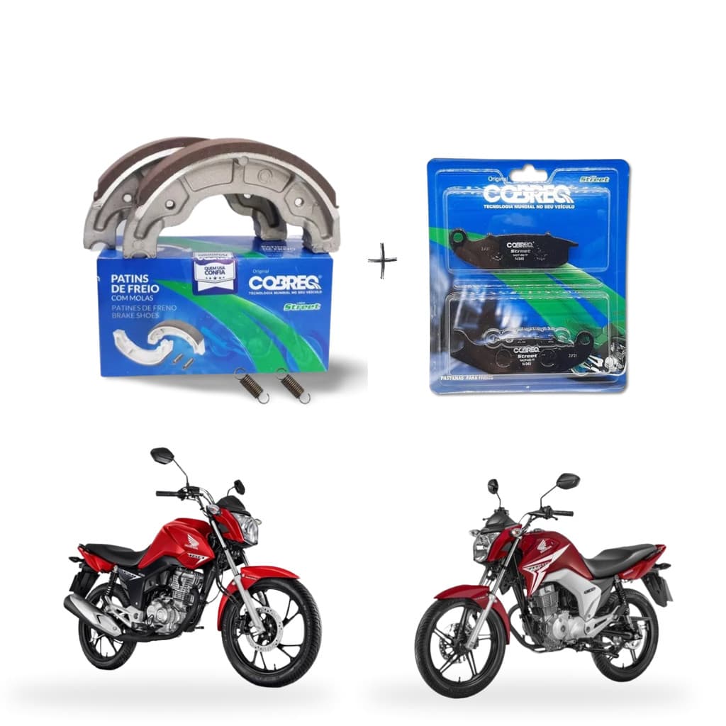 Kit Pastilha + Lona de Freio FAN 160/150 TITAN 150 CARGO 150  FAN 125 Cobreq Original