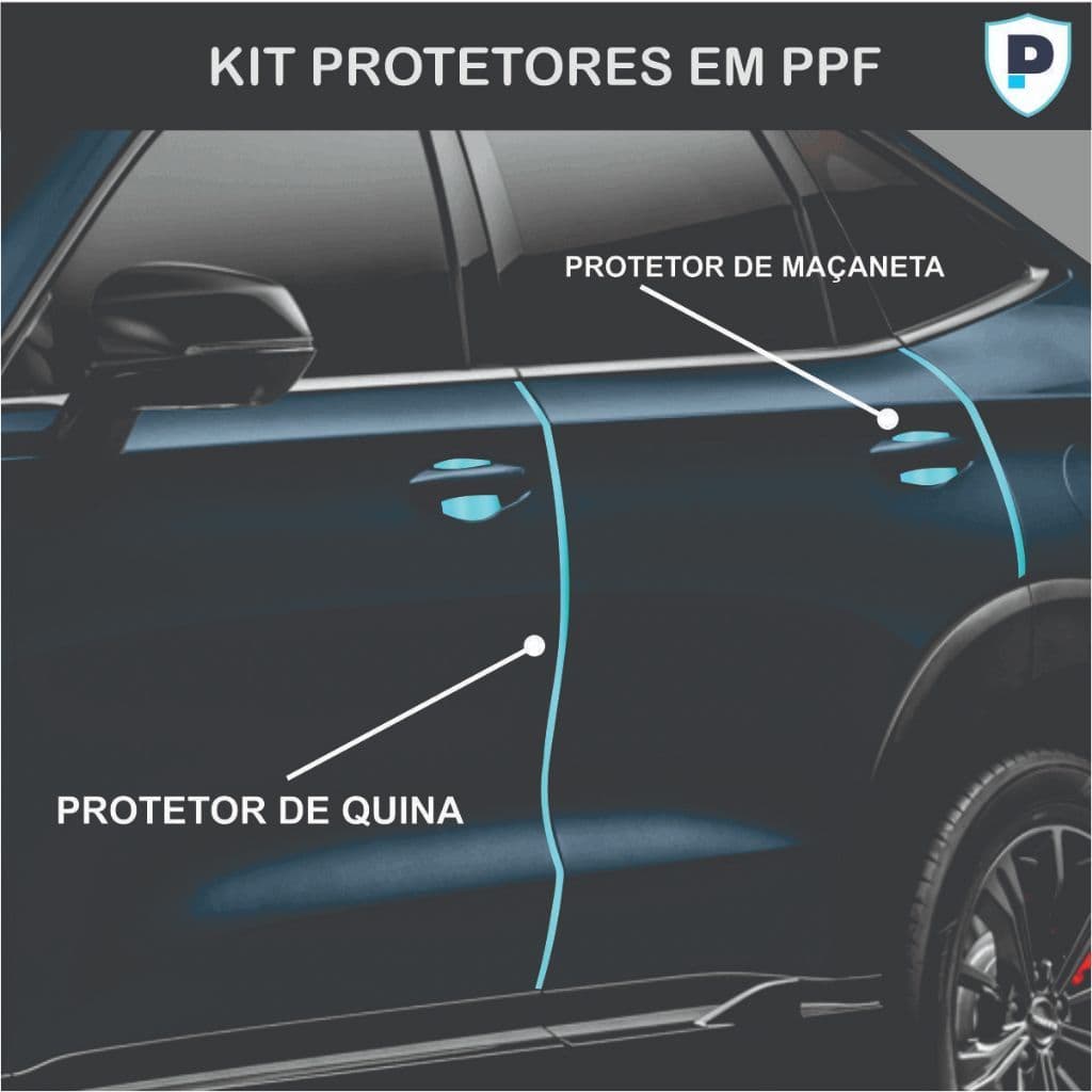 Kit Protetor De Maçaneta E Quina De Porta Gwm Haval H6 Ppf