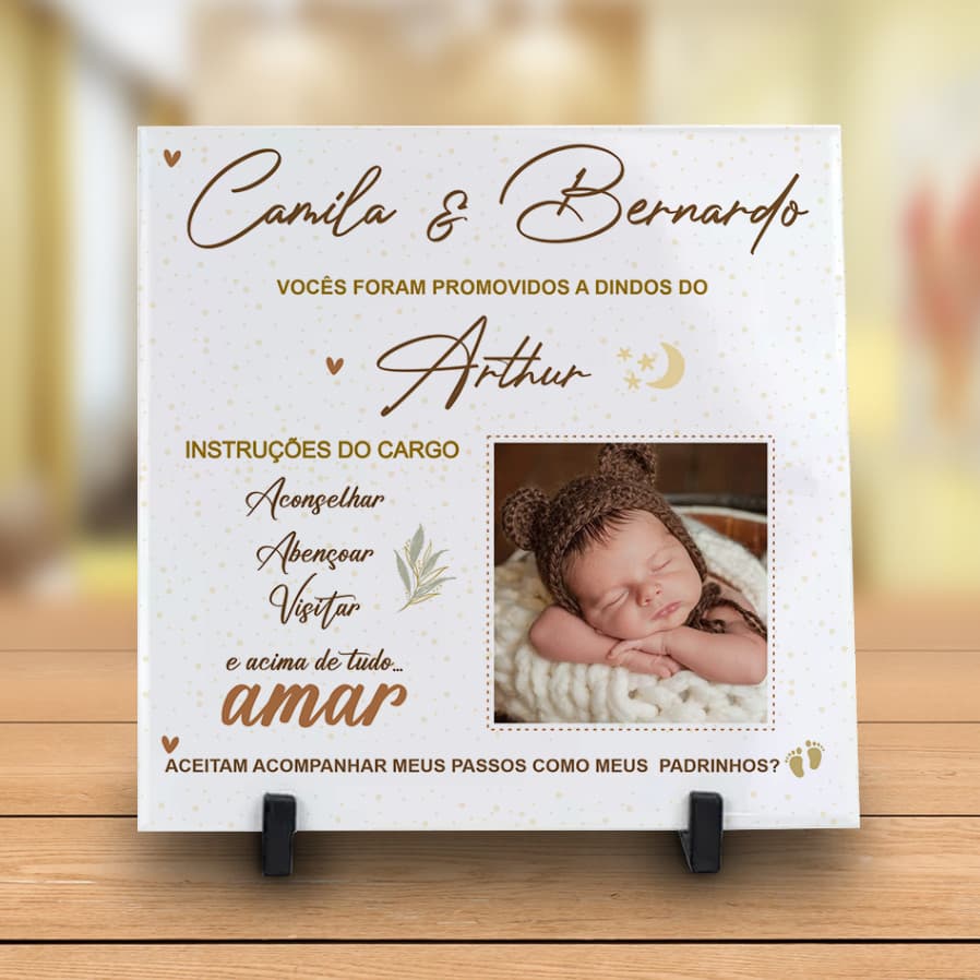 Convite Personalizado decorativo para dindo e dinda convite para dindos decorativo personlizado
