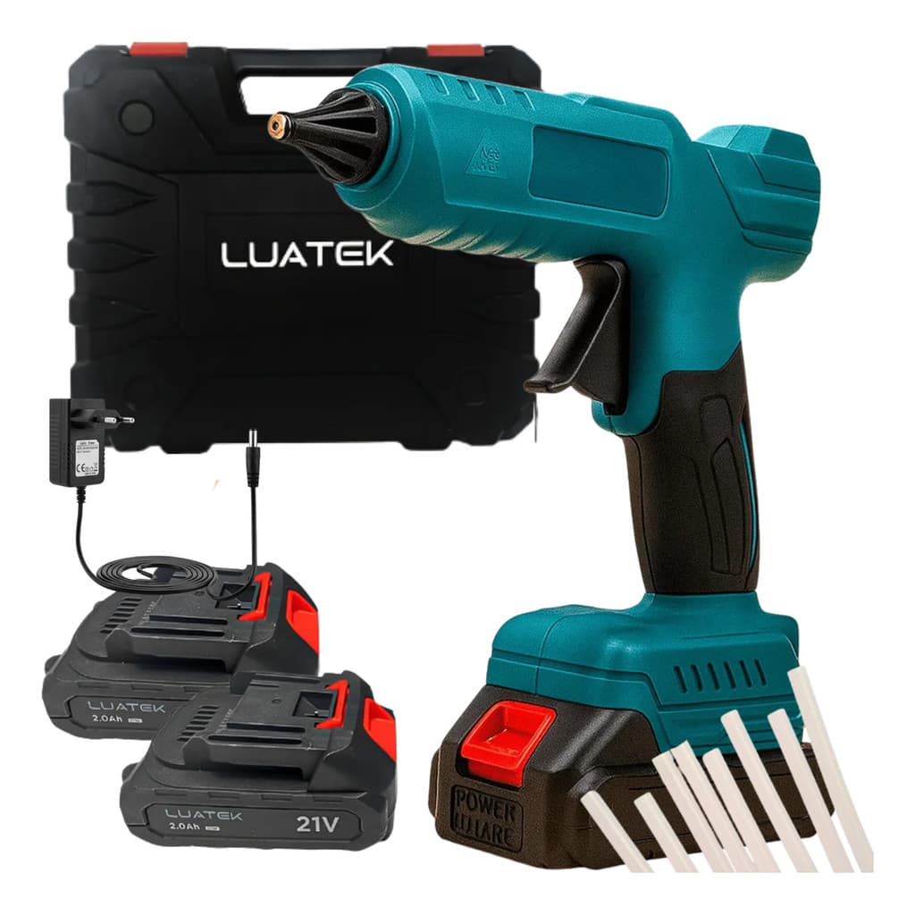 Pistola De Cola Quente + 2 Baterias 6  Bivolt 21v Profissional LWJ265