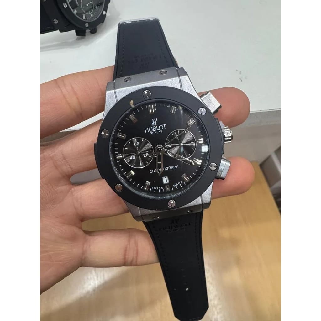 Relógio  Masculino Quartz Cronógrafo Couro Luxo Premium + Caixa Brinde