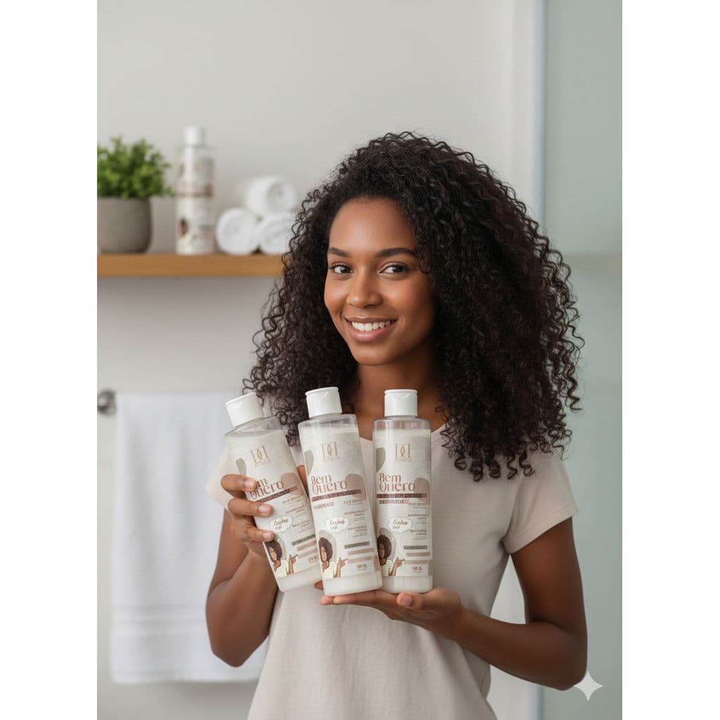Kit ativador de cachos dandas shampoo,mascara e desfrizante bem te quero 200ml