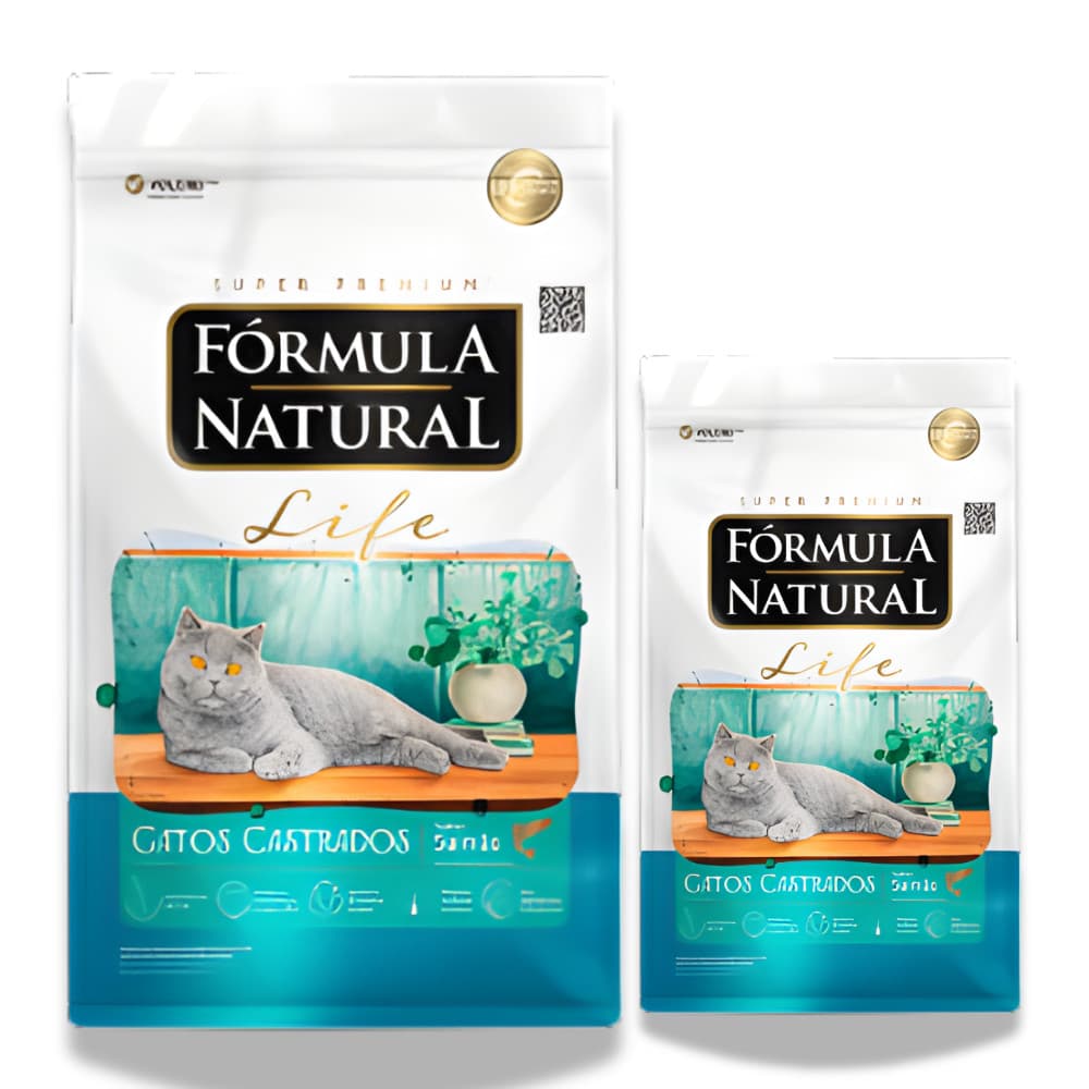 Ração Fórmula Natural Life Gatos Castrados Salmão 1kg Controle de Peso Saúde Urinária