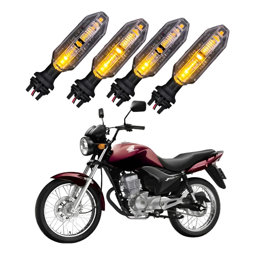 Kit 4 Setas Esportivas P27 Honda Cg 150 Fan 2018 2019 2020 Esquerdo/direito