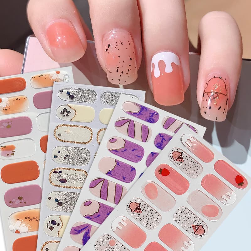 16 Dicas Autoadesivos Adesivos De Arte De Unhas Decorados Envoltórios DIY Manicure Decalques Ferramentas De Decoração Im