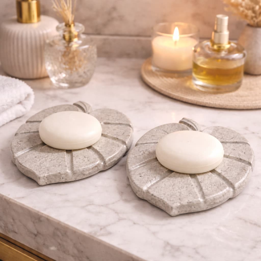 Saboneteira Folha em Concreto Decorativa | Porta Sabonete Luxo para Banheiro