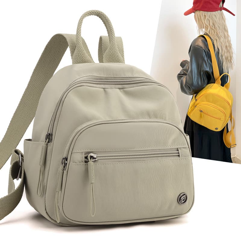 Mochila feminina 2025 início do verão pequena mochila pequena leve Multi-bolso simples All-match Casual saco de peito à