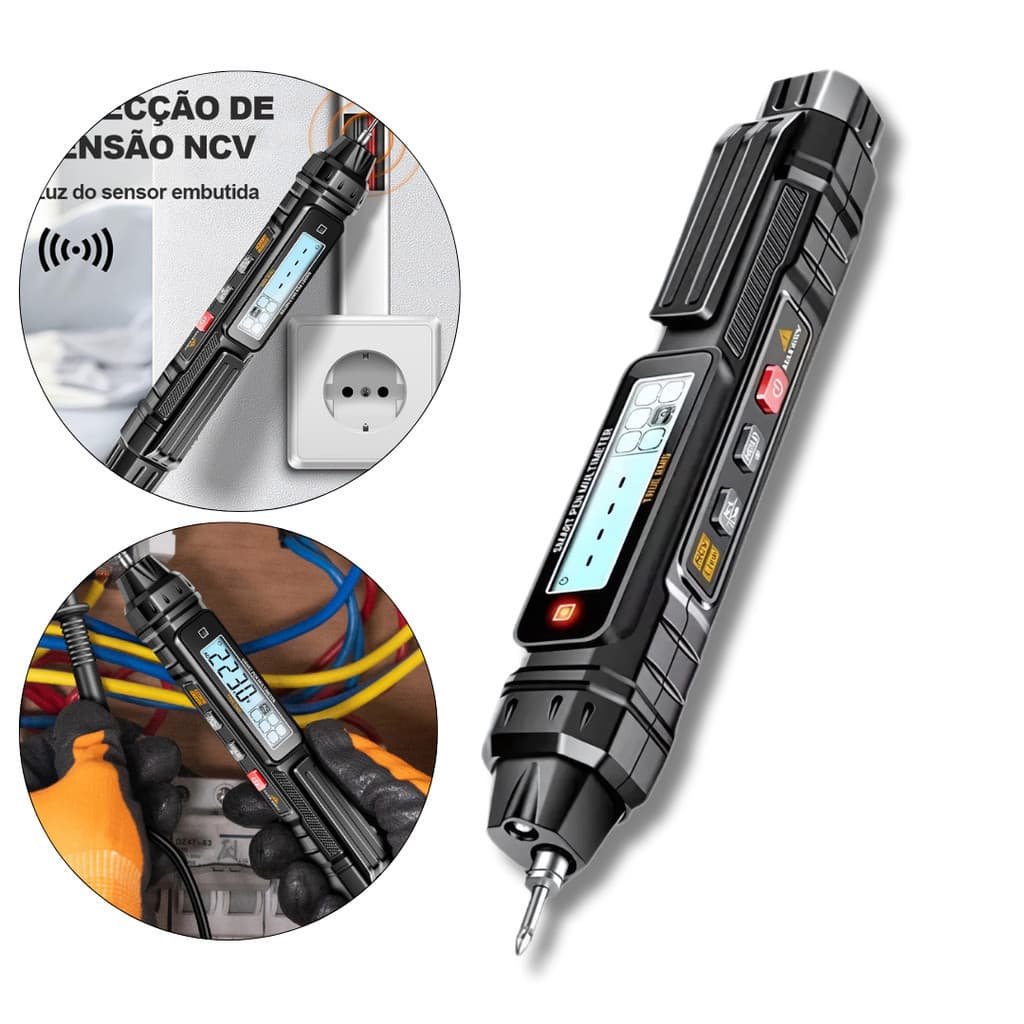 Multímetro Digital Caneta Automático AC/DC – Testador Elétrico com Display LCD