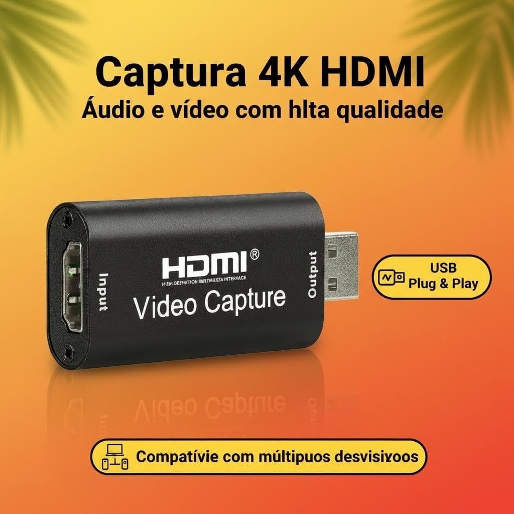 Placa De Captura Usb  4k 1080p Hdmi P/ Usb 2.0 KNUP