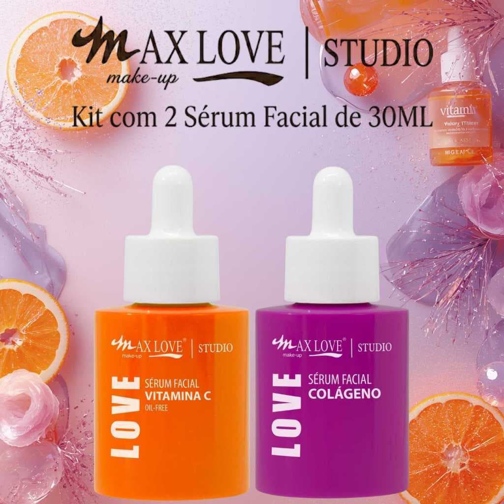 Kit 2 Sérum 30ml - Vitamina C, Colágeno - Max Love