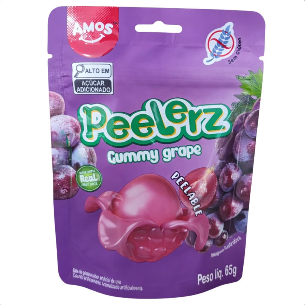 Bala de Goma Amos Peelerz Uva 65g Importada