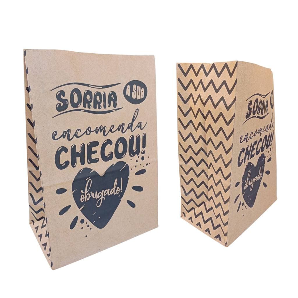 SacoKraft 100un G Para Delivery Lanche Confeitaria Lanchonete