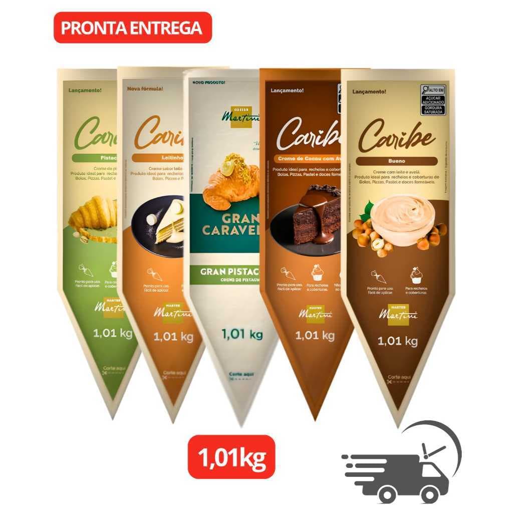 Kit Recheios Master Martini: Bueno , Leitinho, Avelã, Pistache e Gran pistachio 1,01kg