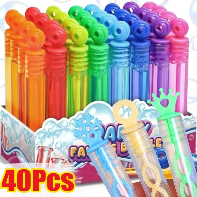 10-40 Unidades De Tubo De Bolha De Cinco Furos Brinquedo Soprador De Bolhas De Plástico Premium Para Casamento , Brincad