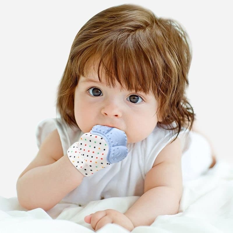 Luva Mordedor para Bebê com Som "Zizi" - Silicone Macio,Ajustável e Alivia Gengivas