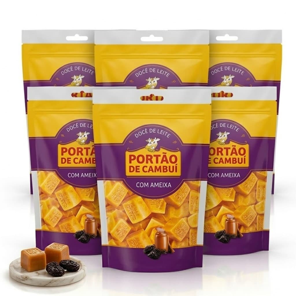 Kit 6 Doce de Leite c/ Ameixa PORTÃO DO CAMBUI Pounch 200g