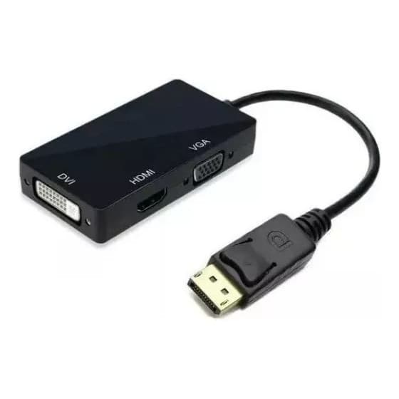 Adaptador Conversor 3x1 DisplayPort Para Hdmi Dvi Vga