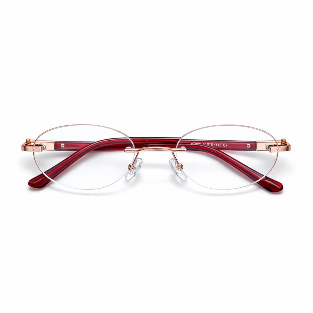 【Betsy Premium】Óculos Sem Aro Oval Y2K Old Money Feminino Pequeno Vintage Sem Grau Elegante｜Anti Luz Azul