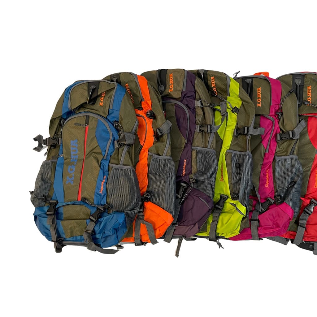 Mochila De Trilha Montanhismo 60x35x25cm Em Nylon em 7 cores