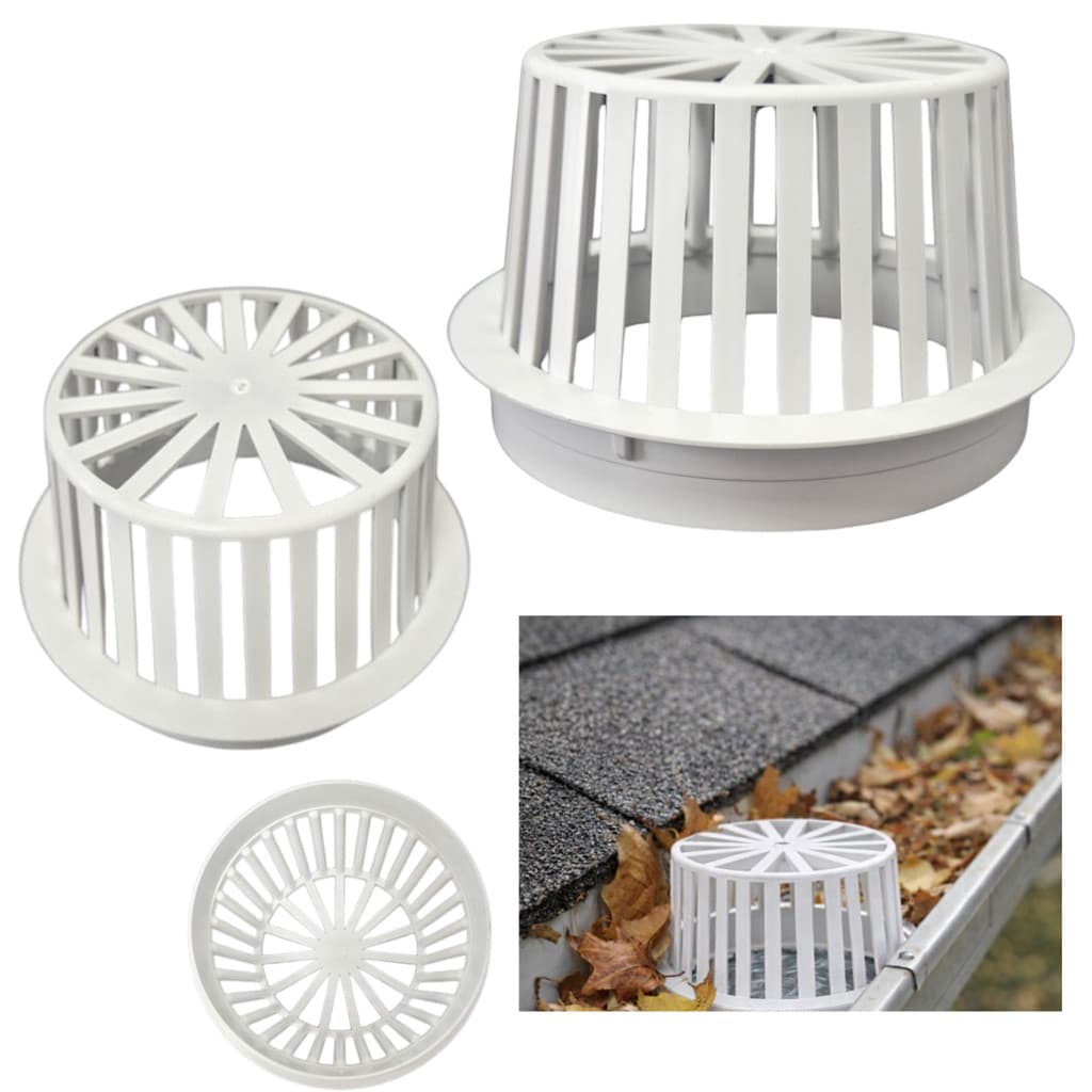Abacaxi Hemisférico Ralo Anti Folhas 150mm Plástico Branco Calha