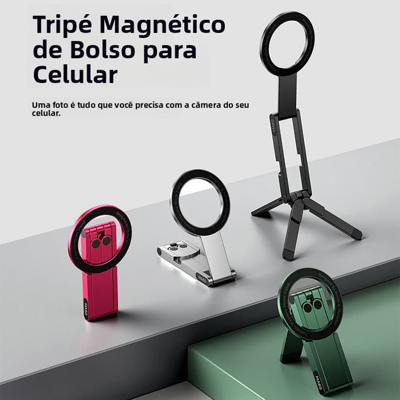Bolso portátil magnético suporte do telefone móvel multifuncional fotografia câmera tripé quadro de suporte de mesa