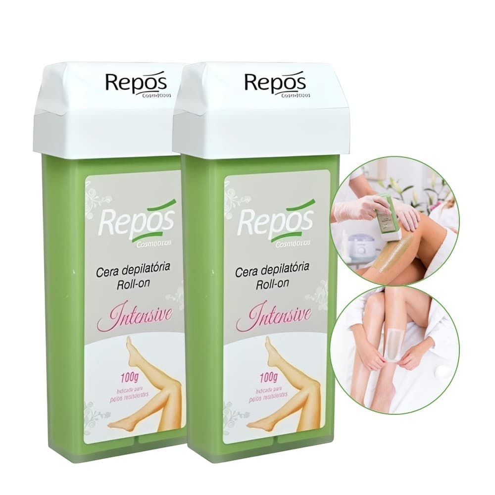 Kit 2 Refil Cera Depilação Roll On Depilatória Intensive Repós 100g