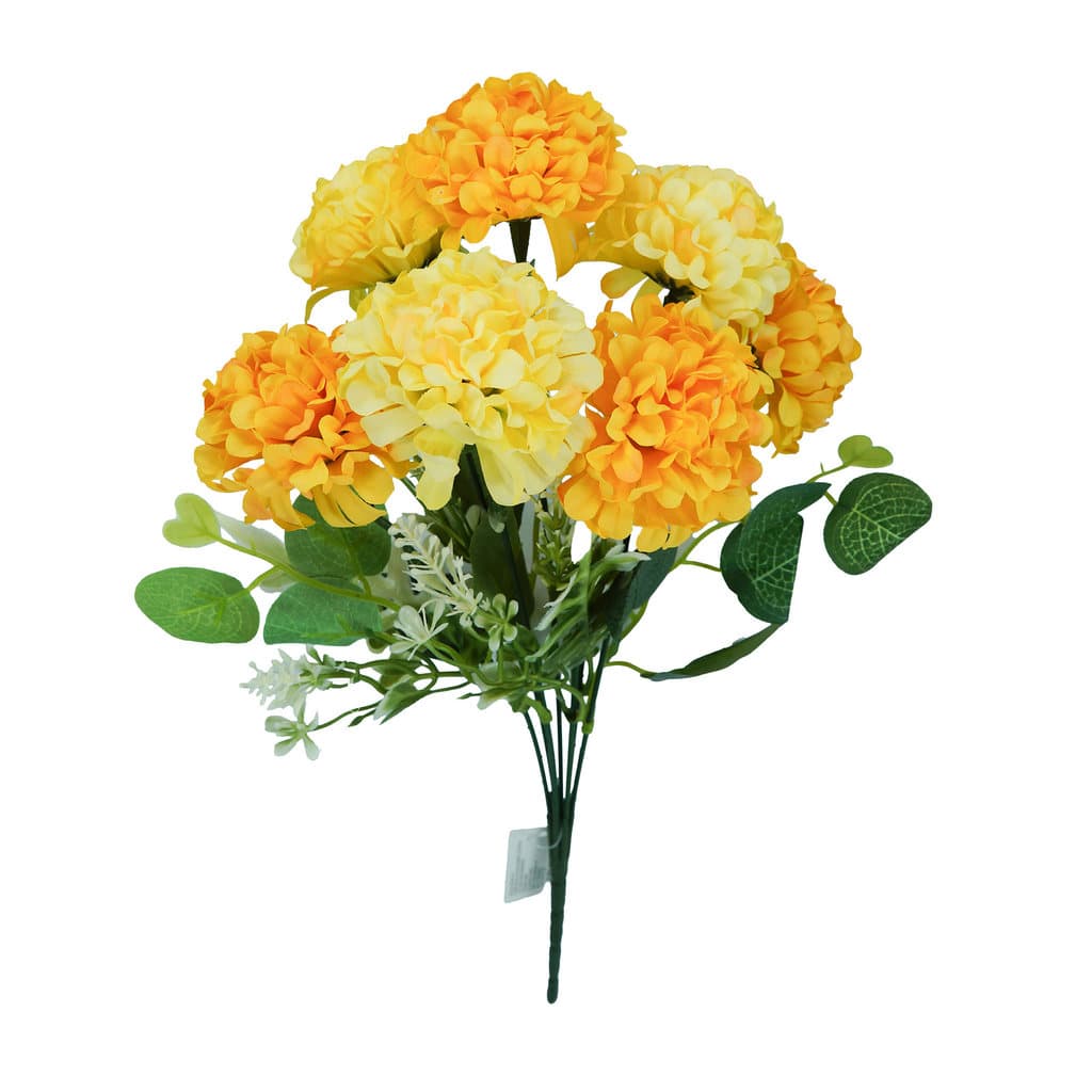 Buquê de Cravo Amarelo Artificial c/7 Botões Amarelo 37cm Decoração Casamento