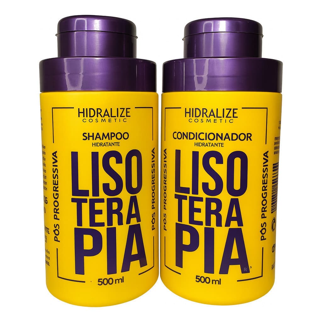 Combo Lisoterapia Shampoo Condicionador Pós Química Hidratação Profunda e Brilho Prolongado