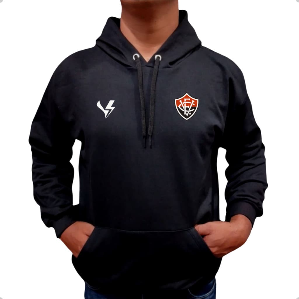Moletom Masculino de Time Baiano Vitória Blusa de Frio Esportiva Confortável Brasileirão Leão da Barra Rubronegro Baiano