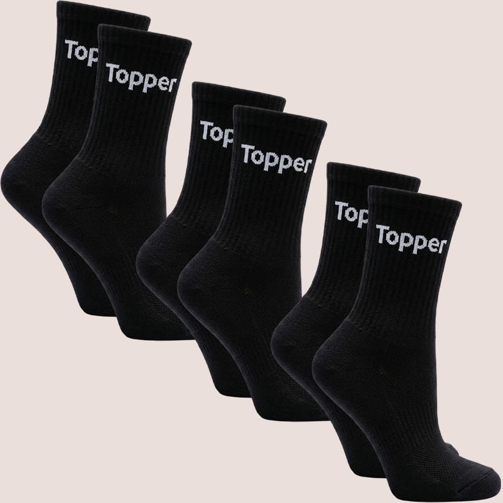 Kit 3 Pares Meia Topper Cano Alto Toque Suave