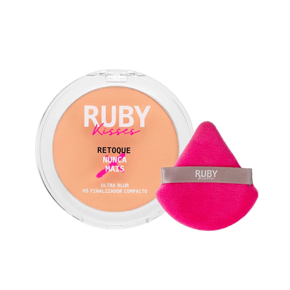 Pó Finalizador Compacto Retoque Nunca Mais + Esponja Puff para Pó - Ruby Kisses