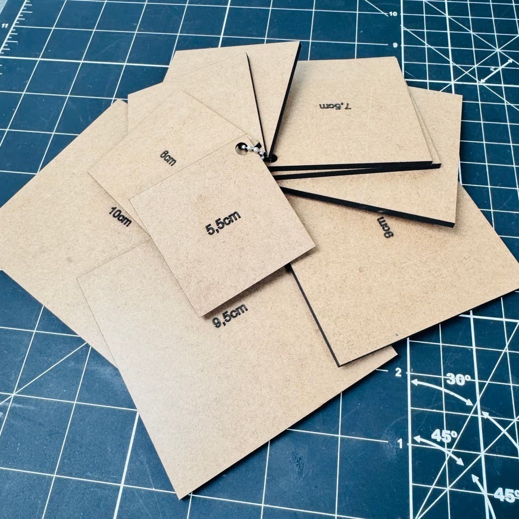 MOLDE EM MDF - Gabarito para Caixinhas de Leite 5,5cm até 10cm