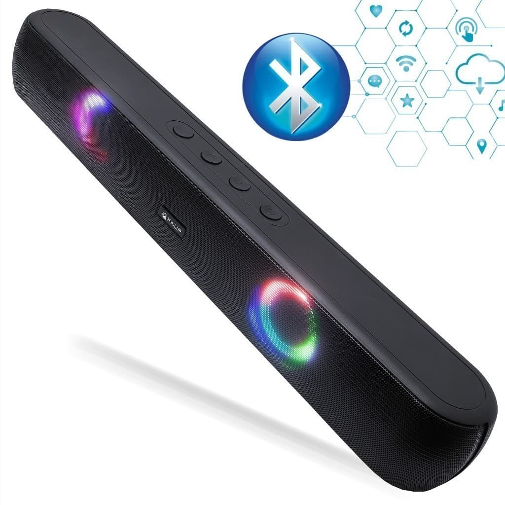 Soundbar Bluetooth Caixa De Som Speaker Subwoofer LED RGB USB Type-C SD Aux P2 Tv Home Android IOS