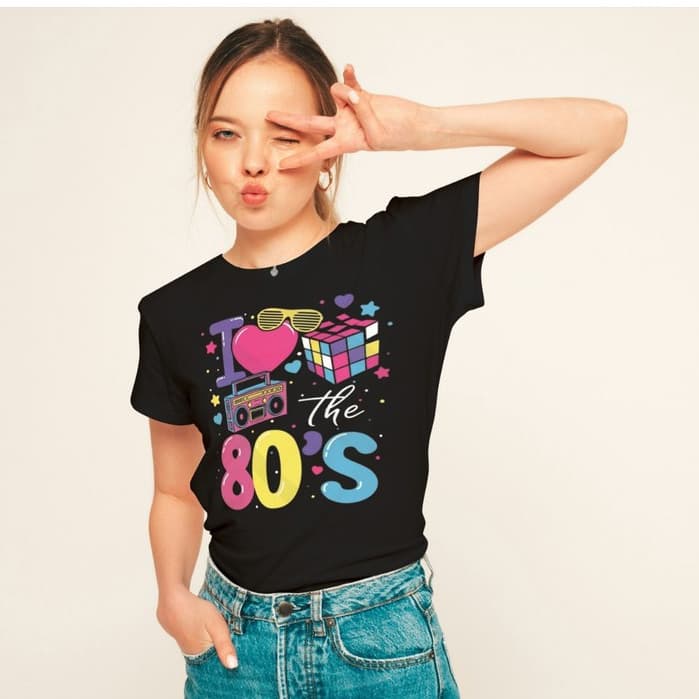 Camiseta T-Shirt Feminina Gola Redonda Casual Premium 100% Algodão lançamento Carnaval 80´s