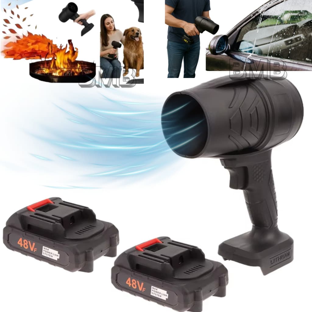 Soprador Turbo Portátil USB Recarregável 2 Baterias Bivolt forte 48V