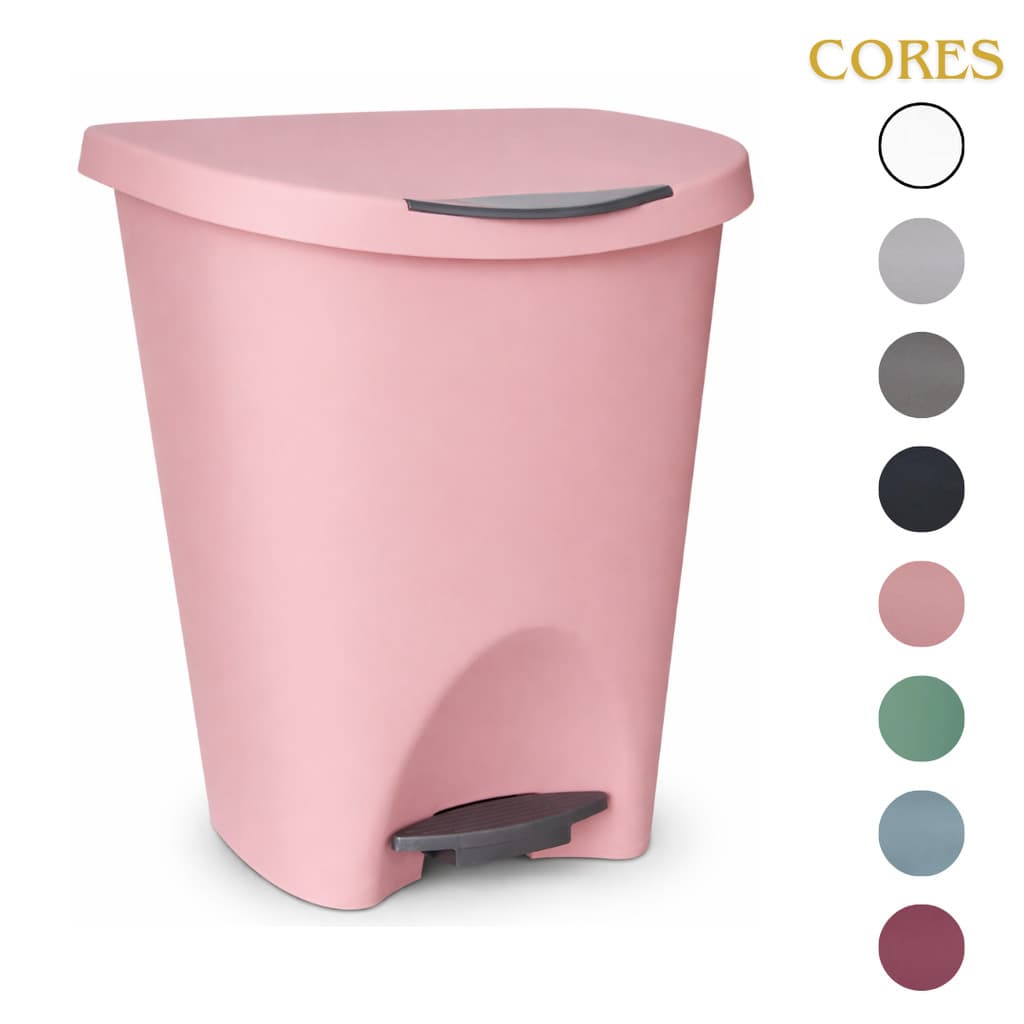 Lixeira com Pedal 15L Plástica para Cozinha, Banheiro e Área Gourmet