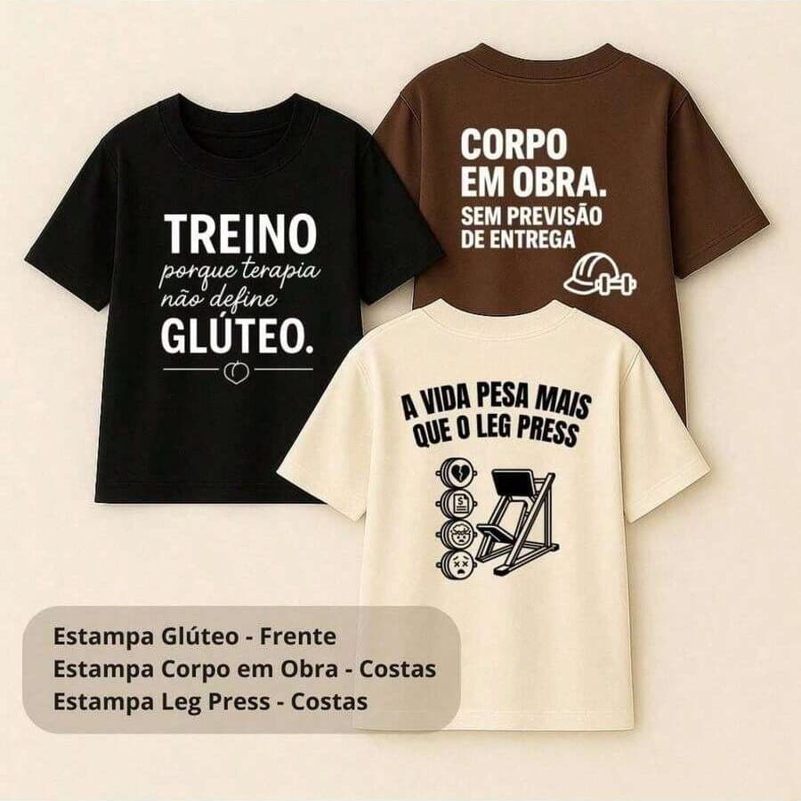 Kit 3 Camisetas Femininas de Academia Algodao Premium Caimento Largo e Comprido Estilo 100% Algodão Blusa de Academia