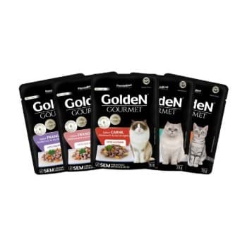Ração Úmida Golden Gourmet  Gatos Adultos 70g 10UN,