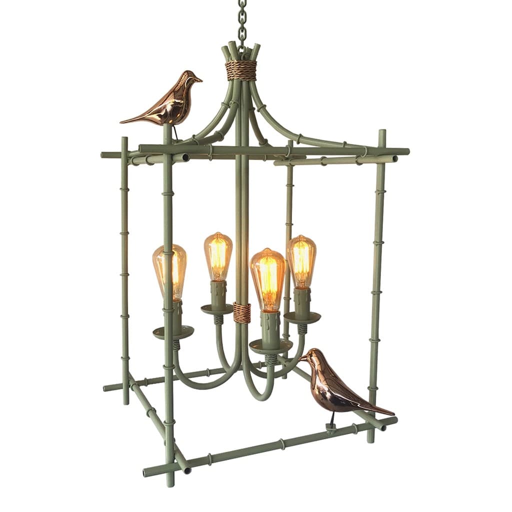 Lustre Sofisticado Luxo em Ferro com Pássaros com Frete Grátis