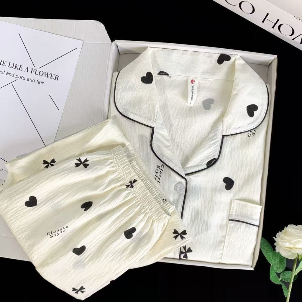 Bonito Bowknot nuvem algodão calças de manga comprida pijamas feminino primavera outono dos desenhos animados doce menin