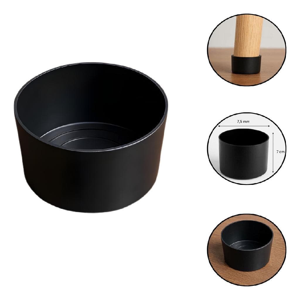 Kit 4 Ponteiras 3" Pé Mesa Tubular Externa Móveis