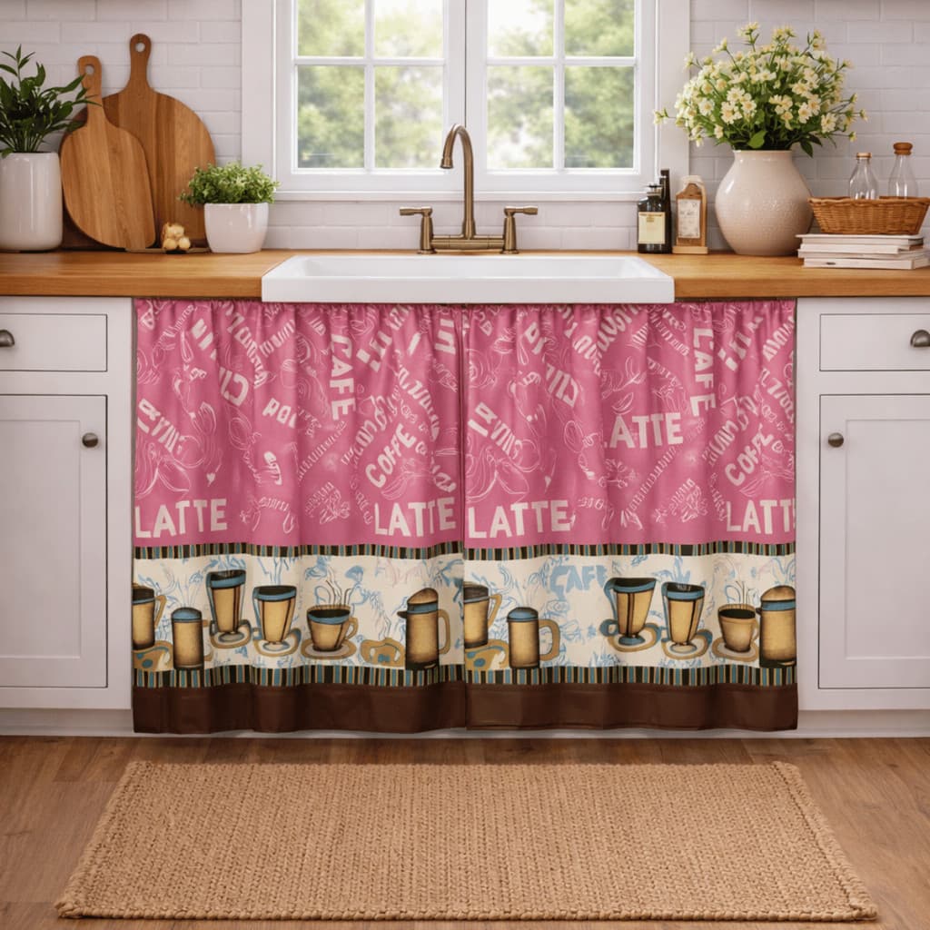 Cortina de Pia Estampada 2,00x0,80 | Decoração para Cozinha | Charmosa e Aconchegante