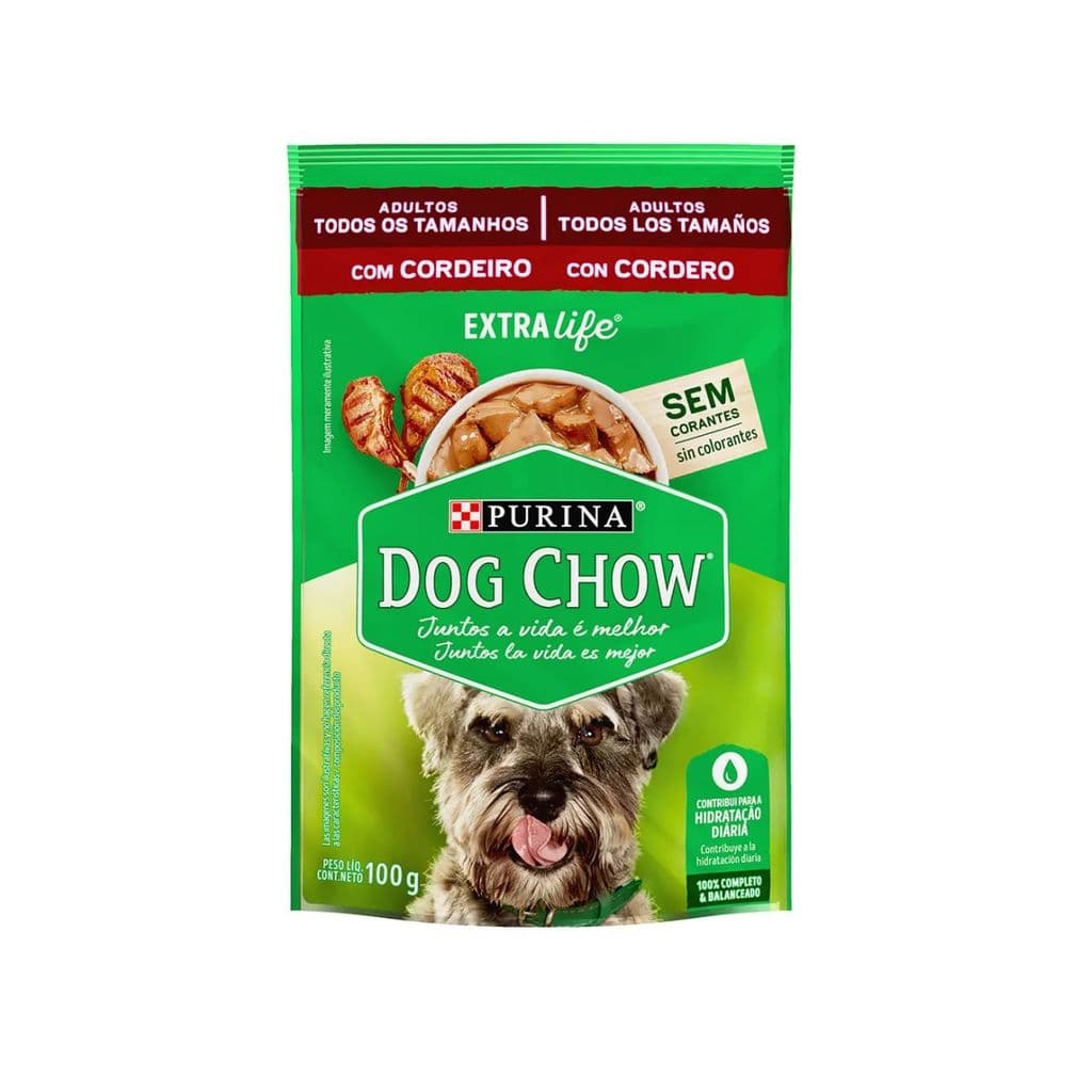 SACHÊ DOG CHOW ADLT TDTM CORDEIRO 100G 1 UN
