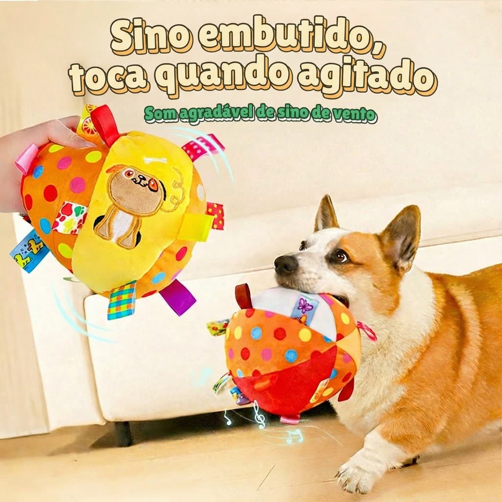 Bolinha de Brinquedos Pet Cachorro Resistente Mordedor de Pelúcia Interativa Apito para Morder para Animais de Estimação